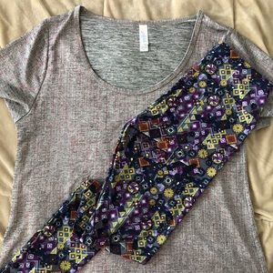 Metallic-Thread LuLaRoe Shirt and Brand-New, Buttery-Soft, One Size Leggings